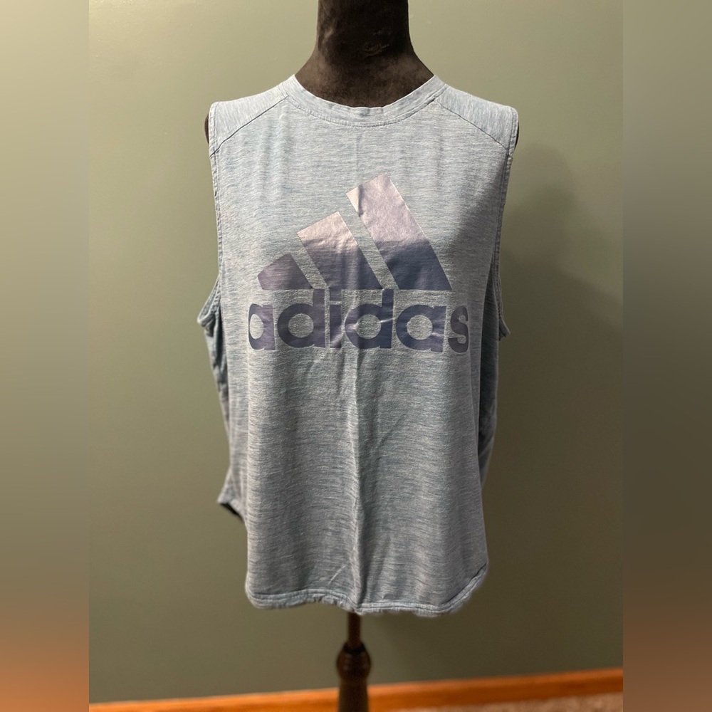Adidas Blue Sleeveless Muscle Tee